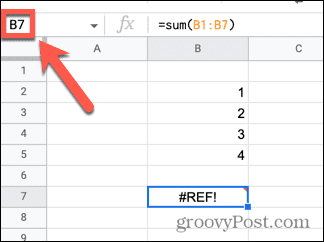 הפניה לתא של google sheets