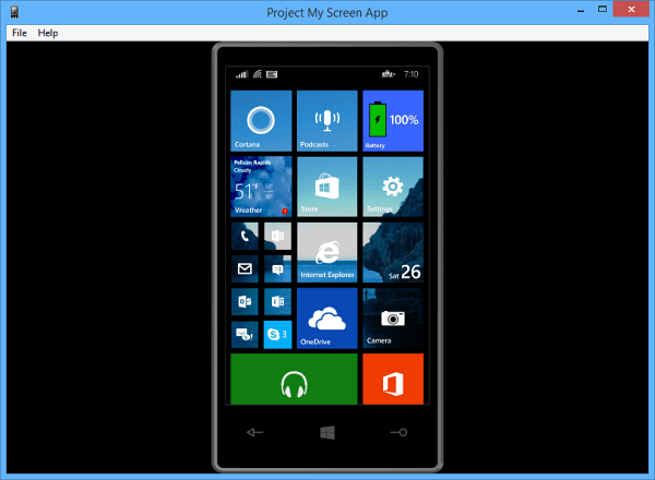 Windows Phone 8.1 מאפשר להקרין מסך למחשב