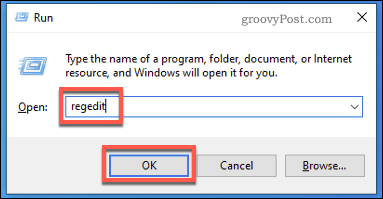 הפעלת Windows Regedit