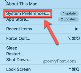 העדפות מערכת mac