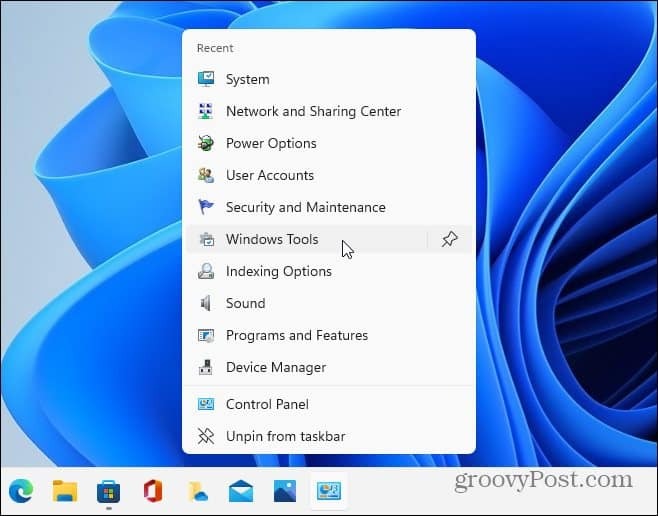 גישה לפריטי CPL Windows 11 שורת המשימות