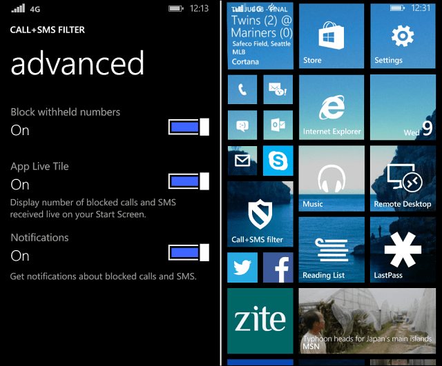 חסימת שיחות של Windows Phone 8.1