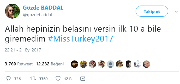 קללת מיס מתחרה טורקיה גוז'ה בדדל