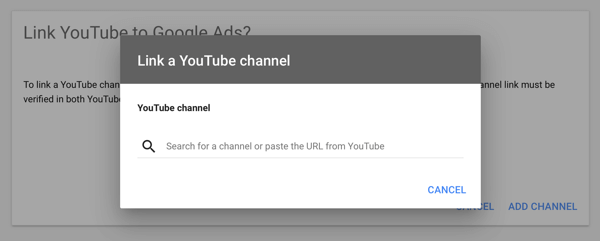 כיצד להקים קמפיין מודעות YouTube, שלב 2, להגדיר פרסום ביוטיוב, לקשר ערוץ יוטיוב