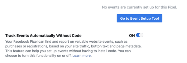 השתמש בכלי הגדרת האירועים של פייסבוק, דוגמה לכלי הגדרת האירועים בפייסבוק