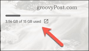 דוגמה לקצבת אחסון לחשבון Gmail