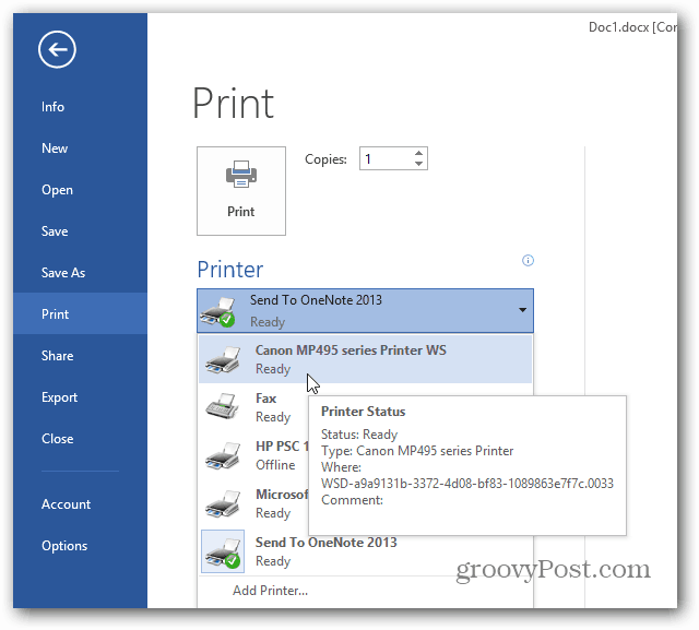 כיצד להדפיס מ- Windows 8 יישומי Metro Style