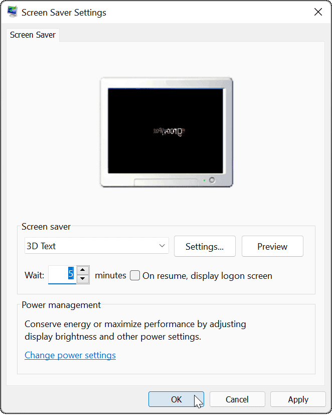 הגדרות שומר מסך Windows 11