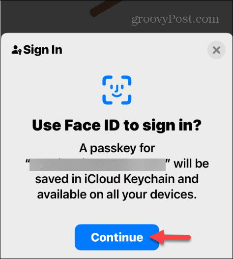 המשך להשתמש בכניסה ל-Face ID באמצעות מפתחות סיסמה