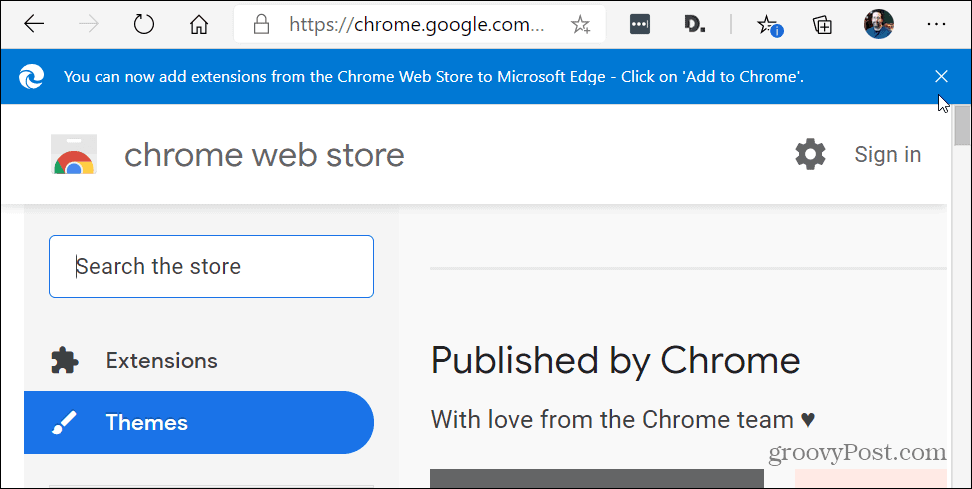 ערכות נושא של חנות האינטרנט של Chrome