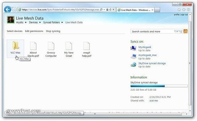 Windows Live Mesh 2011 עבור Mac: תחילת העבודה