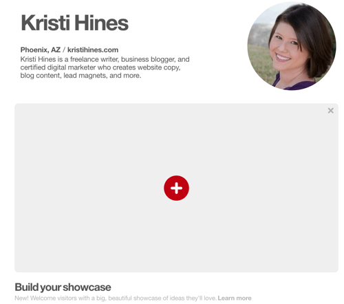 גלה אם יש לך את התכונה Pinterest Showcase.