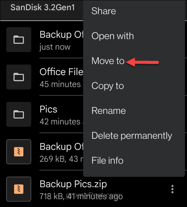 השתמש ב-Zip Files באנדרואיד