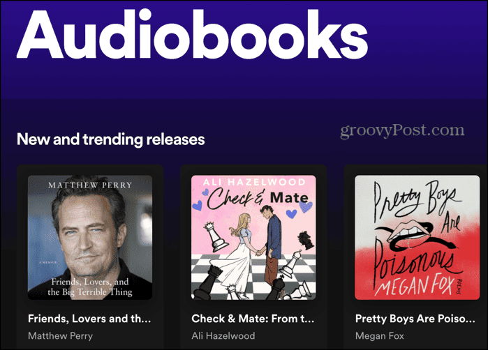 רשימת ספרי האודיו של Spotify