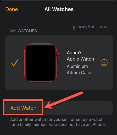 Apple watch הוסף שעון