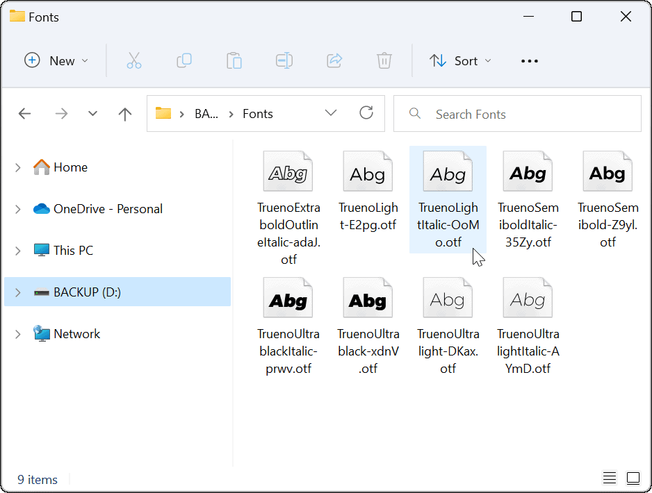 התקן או הסר התקנה של גופנים ב-Windows 11