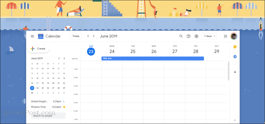איור לוח השנה של גוגל