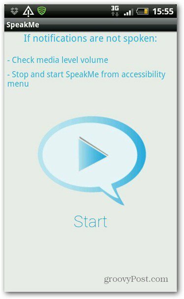 SpeakMe ל- Android Start