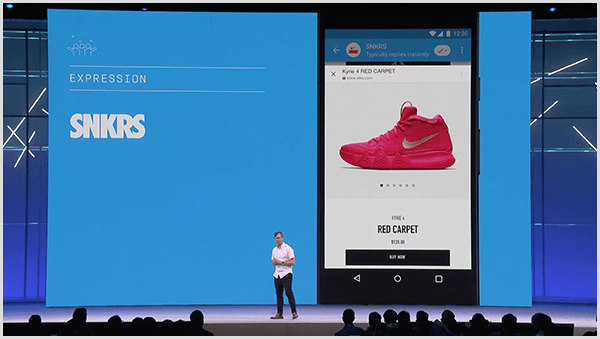 מולי פיטמן אומרת כי ועידת המפתחים F8 של פייסבוק מציגה שימושים עתידיים בצ'טבוטים. הכנס הציג תצוגה מקדימה של תכונת קניות של נעלי ספורט עם מציאות רבודה ב- Messenger.