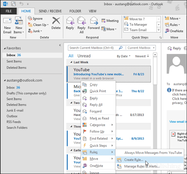 הגדר רינגטונים והתראות של Outlook בהתאמה אישית עבור איש קשר בדוא"ל