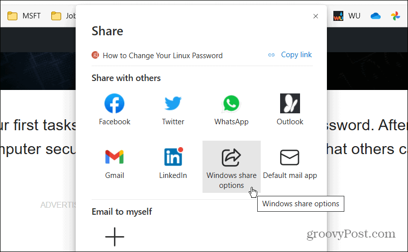 אפשרות שיתוף Windows Nearby Sharing