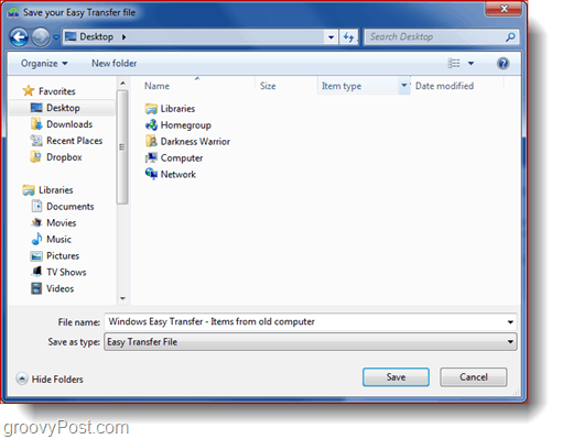 כלי העברה נוח של Windows 7 - מדריך מהיר