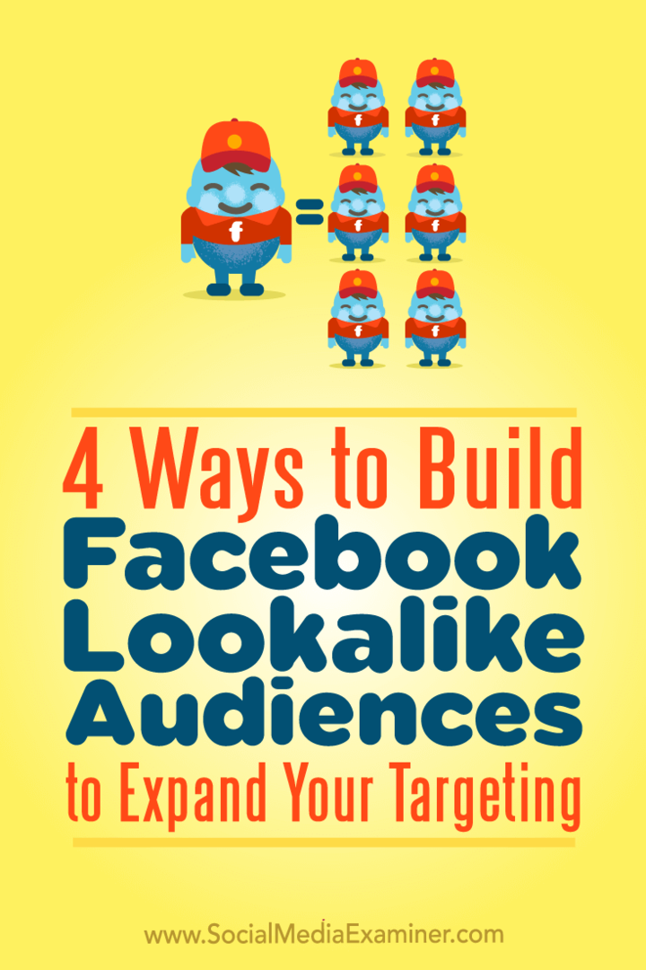 4 דרכים לבנות קהלים דומים לפייסבוק כדי להרחיב את המיקוד שלך על ידי צ'רלי לורנס בבודק מדיה חברתית.
