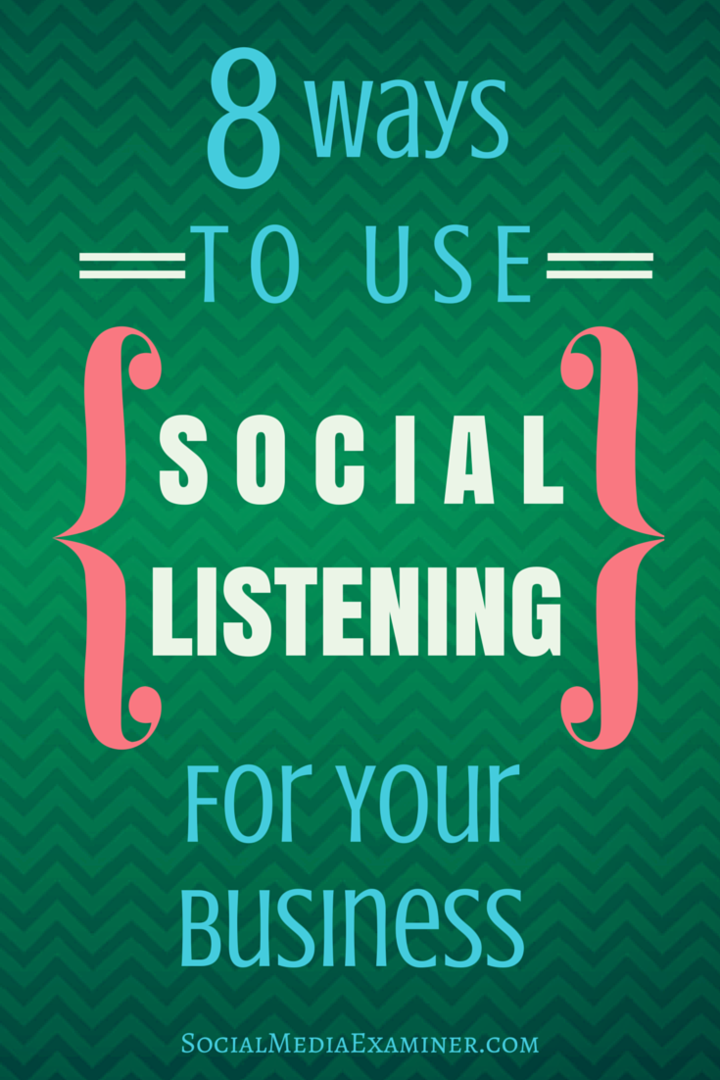 8 דרכים לשימוש בהאזנה חברתית לעסק שלך: בוחן מדיה חברתית