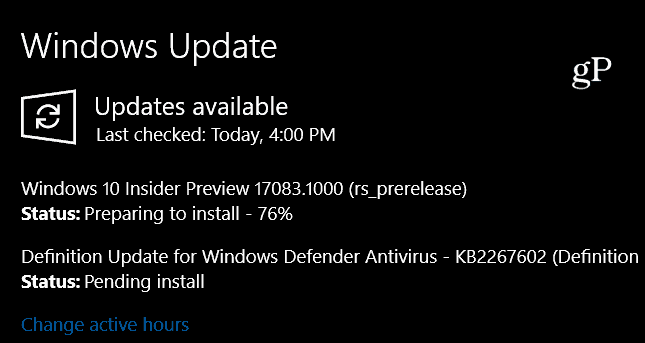 תצוגה מקדימה של Windows 10 Build 17083