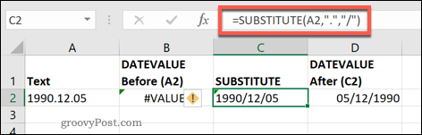 הפונקציה SUBSTITUTE ב- Excel