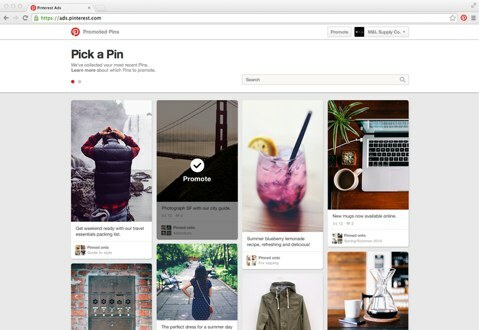 Pinterest מאפשרת לך לבחור את התמונה ואת מילות המפתח עבור מסעות הפרסום שלך. 