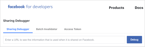 השתמש בכלי הבאגים כדי לוודא שפייסבוק מושכת את תמונת התצוגה המקדימה של קישור פייסבוק נכון.