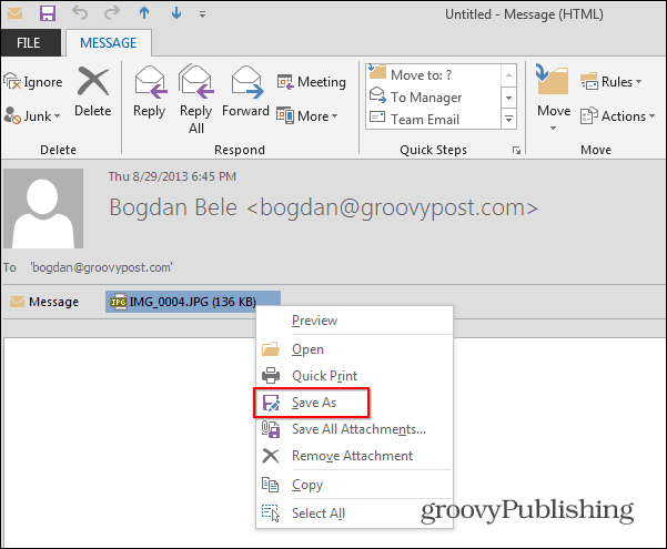 שינוי גודל של Outlook 2013 שמור תמונה בגודל