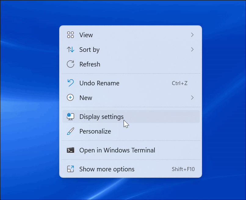 הגדרות תצוגה של Windows 11