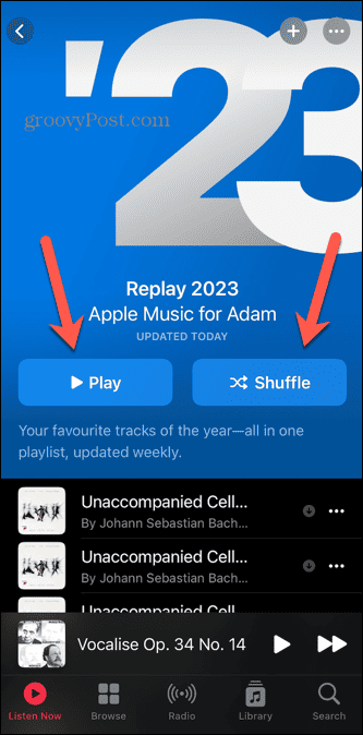 רשימת השמעה של Apple Music