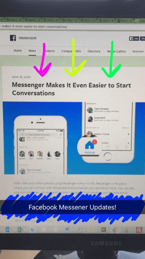 דוגמאות לעדכוני תעשיית snapchat