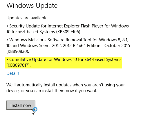 עדכון Windows 10 KB3097617