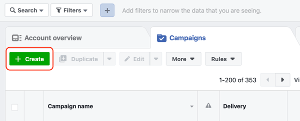 כיצד למקד לידים חמים עם מודעות פייסבוק מסנג'ר, שלב 1, ליצור קמפיין ב- Ads Manager