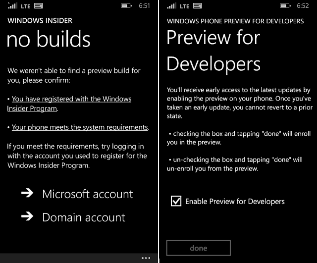 תצוגה מקדימה של Windows Phone 10 לתמיכה במכשירים 512MB