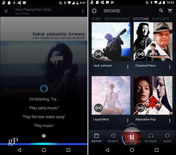 השתמש באלכסה לבקרה ללא ידיים באפליקציית אמזון למוזיקה עבור אנדרואיד או iOS