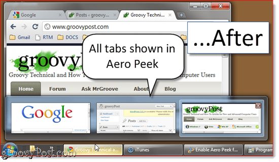 אפשר הצצה Aero בכל הכרטיסיות של Google Chrome