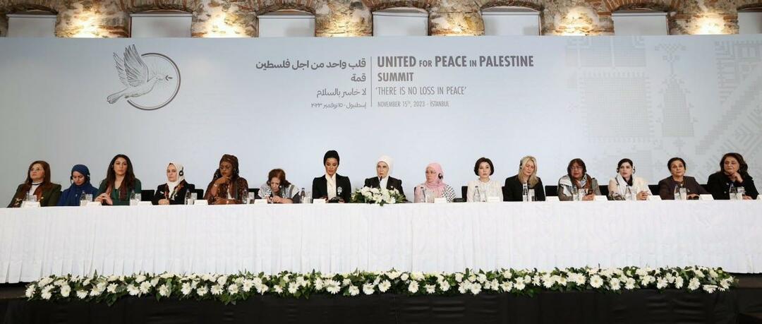 מסיבת עיתונאים של פסגת לב אחד למען פלסטין