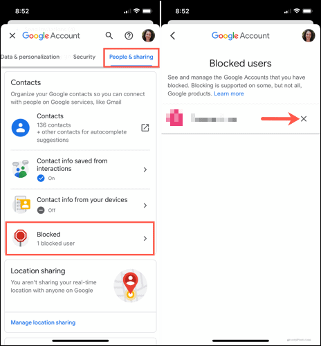 בטל חסימה של משתמש ב- Google Drive בנייד