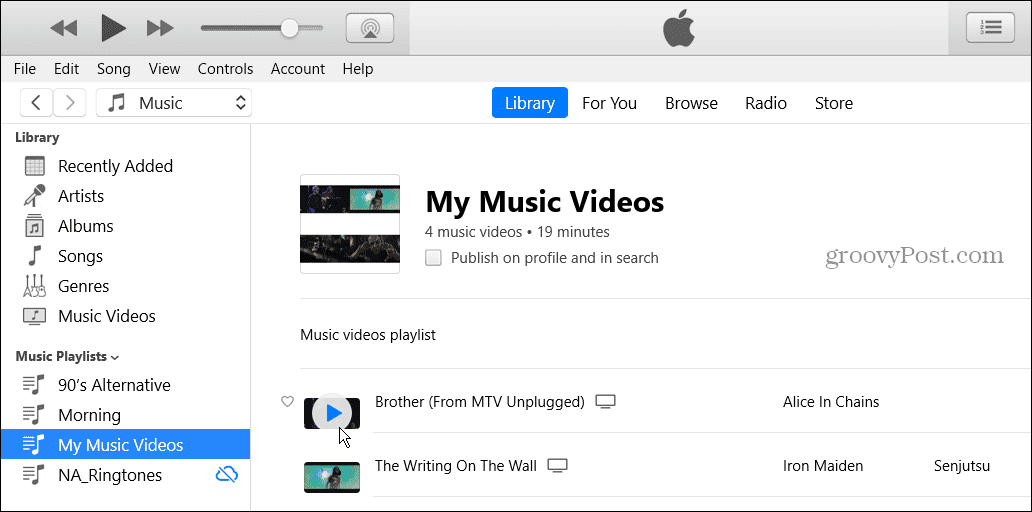 כיצד ליצור רשימות השמעה של וידאו ב-Apple Music