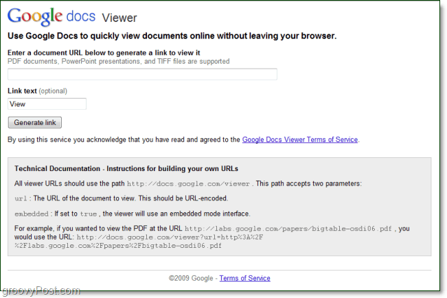 צופה ב- Google Docs מאפשר לך להציג כל מסמך מקוון