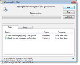 מבחן סנכרון הדואר של Windows Live
