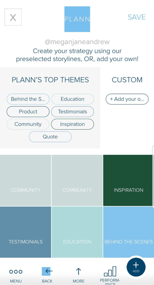 השתמש במצייני מיקום מקודדים בצבעים ב- Plann כדי לעזור בתכנון תוכן העדכונים שלך ב- Instagram.