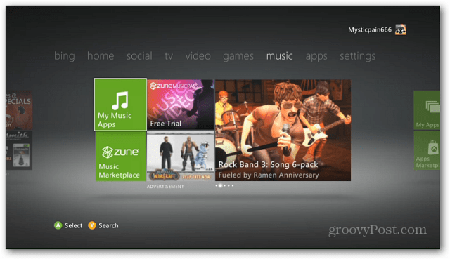 לוח המחוונים של Xbox 360