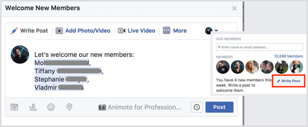 קבוצת פייסבוק מברכת חברים חדשים