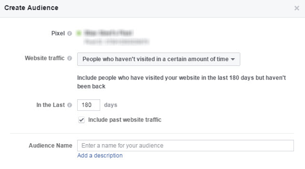 השתמש בקהל מותאם אישית של פייסבוק כדי ליצור קמפיין winback עבור לקוחות / מבקרים רדומים.